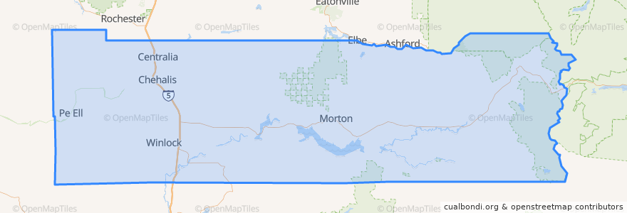 Mapa de ubicacion de Lewis County.