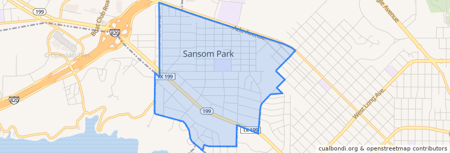 Mapa de ubicacion de Sansom Park.