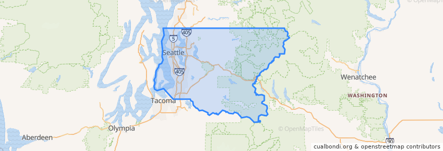 Mapa de ubicacion de King County.