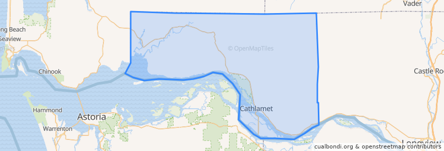 Mapa de ubicacion de Wahkiakum County.