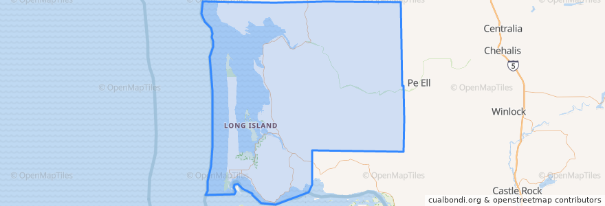 Mapa de ubicacion de Pacific County.