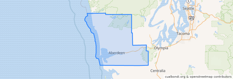 Mapa de ubicacion de Grays Harbor County.