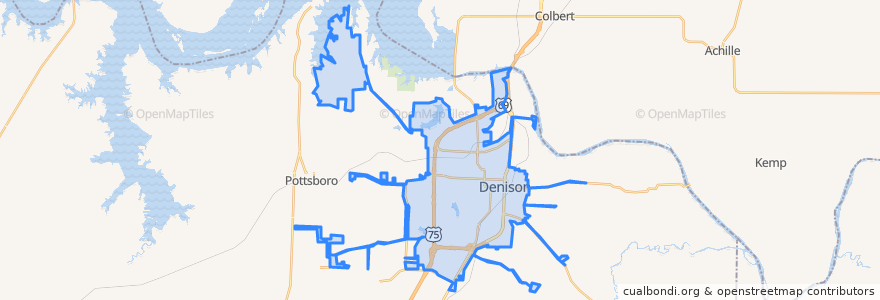 Mapa de ubicacion de Denison.