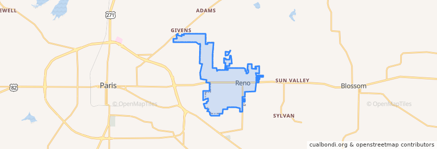 Mapa de ubicacion de Reno.