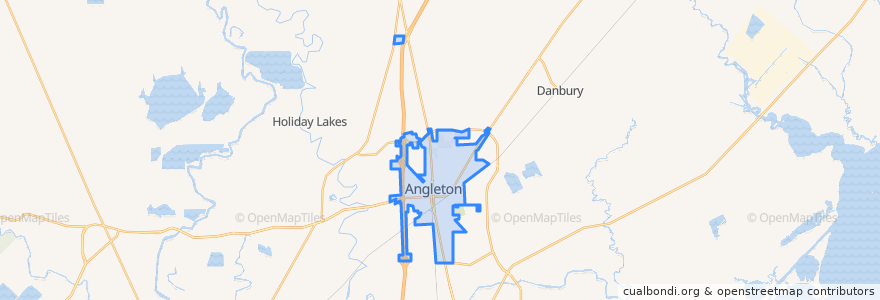 Mapa de ubicacion de Angleton.
