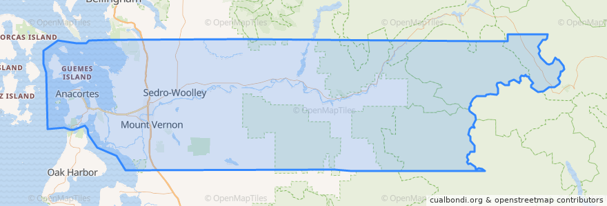 Mapa de ubicacion de Skagit County.
