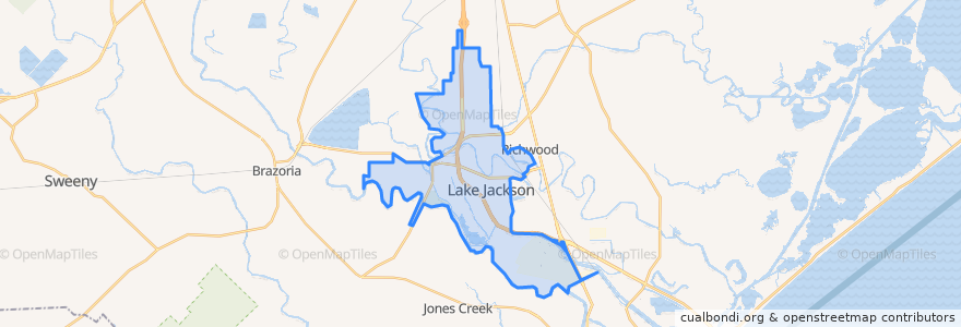 Mapa de ubicacion de Lake Jackson.
