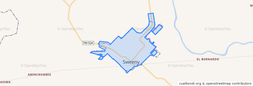 Mapa de ubicacion de Sweeny.