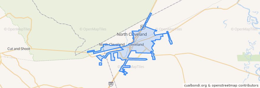 Mapa de ubicacion de Cleveland.