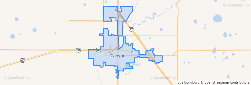 Mapa de ubicacion de Canyon.