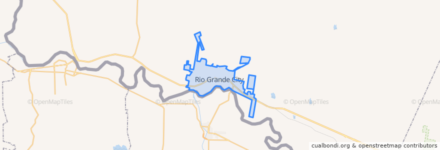 Mapa de ubicacion de Rio Grande City.
