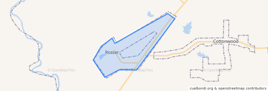 Mapa de ubicacion de Rosser.
