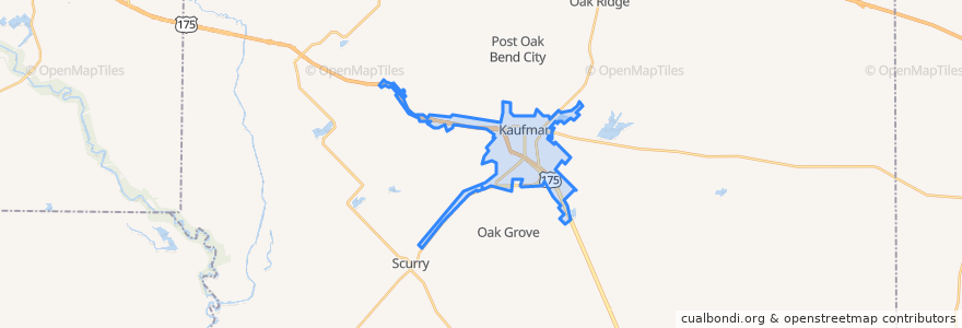 Mapa de ubicacion de Kaufman.