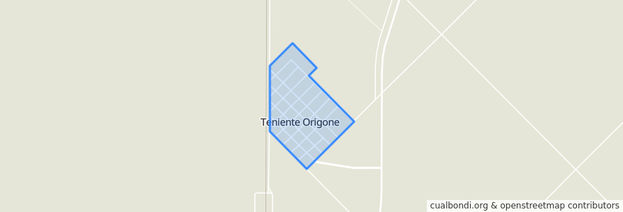 Mapa de ubicacion de Teniente Origone.