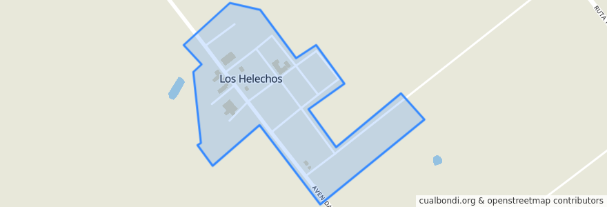 Mapa de ubicacion de Los Helechos.