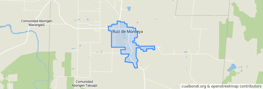 Mapa de ubicacion de Ruíz de Montoya.