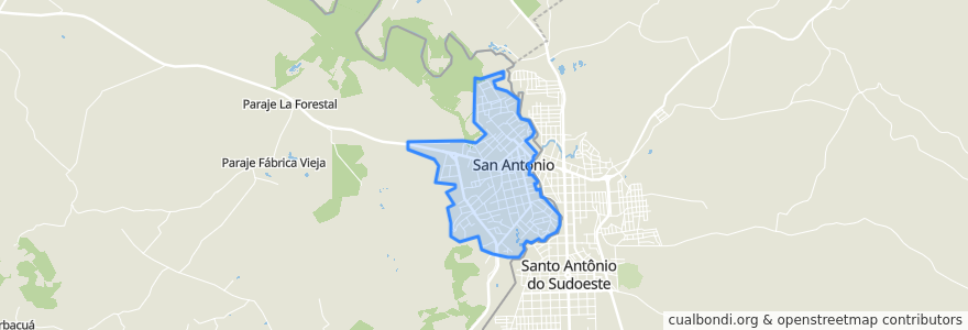 Mapa de ubicacion de San Antonio.