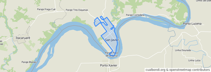 Mapa de ubicacion de San Javier.