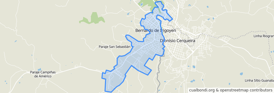 Mapa de ubicacion de Bernardo de Irigoyen.