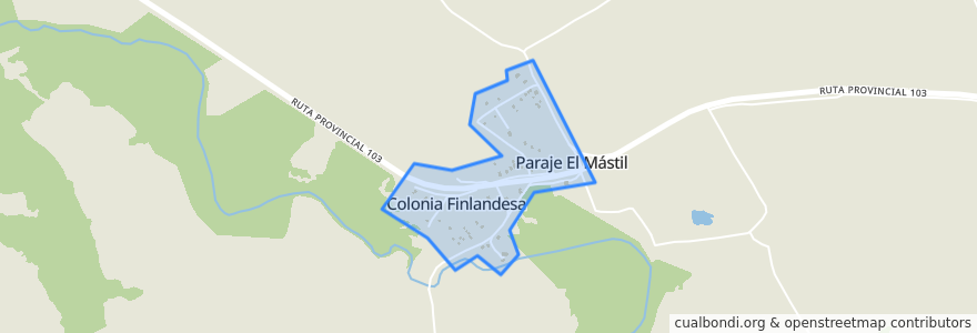 Mapa de ubicacion de Colonia Finlandesa.