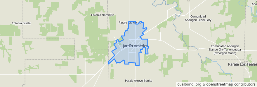 Mapa de ubicacion de Jardín América.