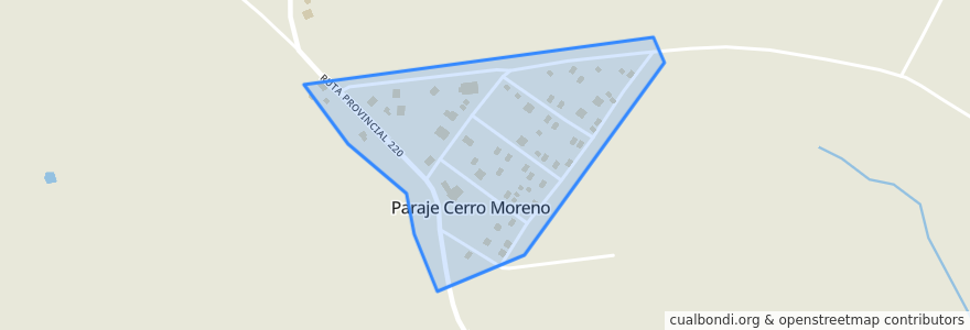 Mapa de ubicacion de Paraje Cerro Monje.