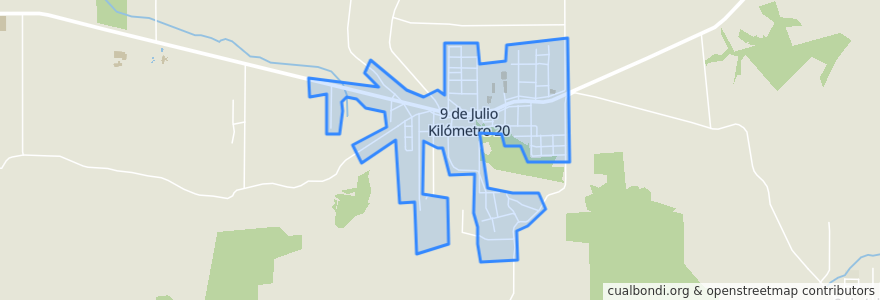 Mapa de ubicacion de 9 de Julio Kilómetro 20.