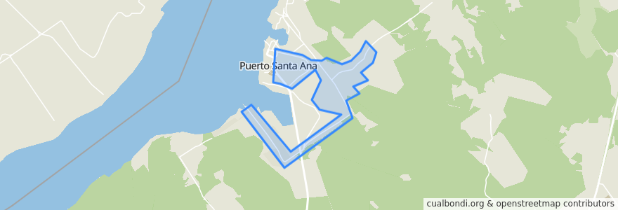 Mapa de ubicacion de Puerto Santa Ana.