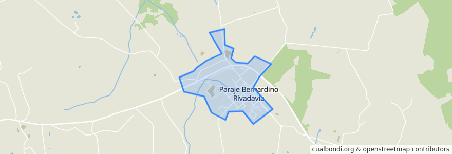 Mapa de ubicacion de Paraje Bernardino Rivadavia.