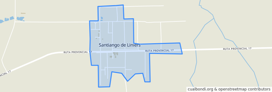 Mapa de ubicacion de Santiago de Liniers.