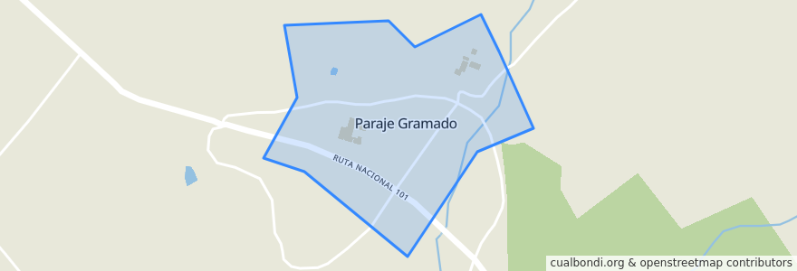 Mapa de ubicacion de Paraje Gramado.