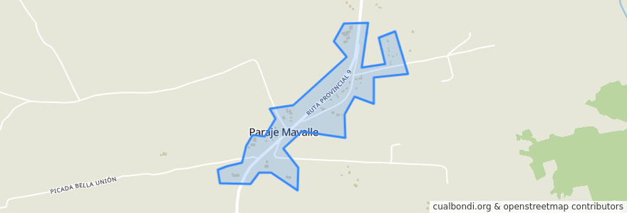 Mapa de ubicacion de Paraje Mavalle.