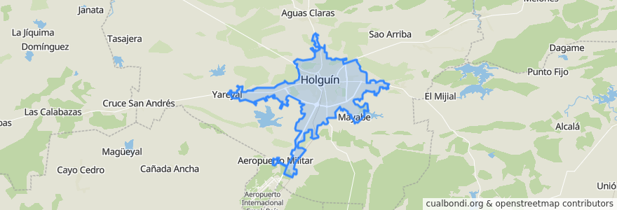 Mapa de ubicacion de Ciudad de Holguín.