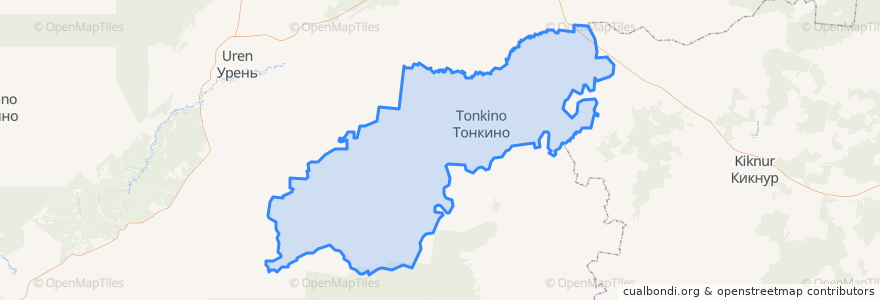 Mapa de ubicacion de Тонкинский муниципальный округ.