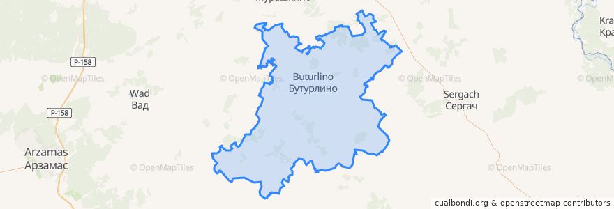 Mapa de ubicacion de Бутурлинский муниципальный округ.