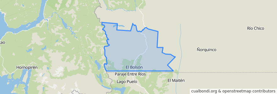 Mapa de ubicacion de Municipio de El Bolsón.