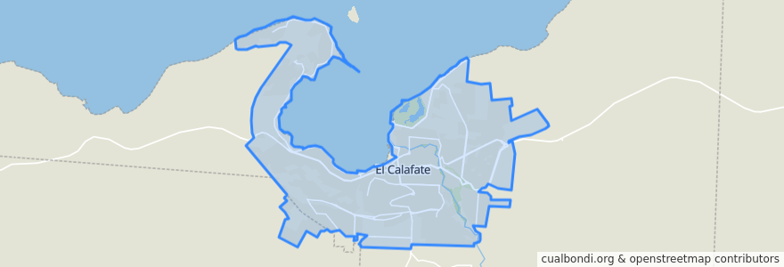 Mapa de ubicacion de El Calafate.