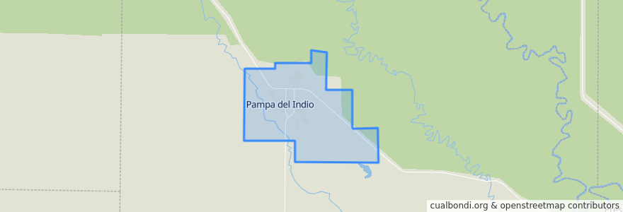 Mapa de ubicacion de Pampa del Indio.