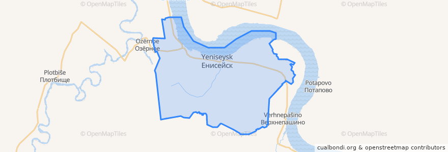 Mapa de ubicacion de городской округ Енисейск.