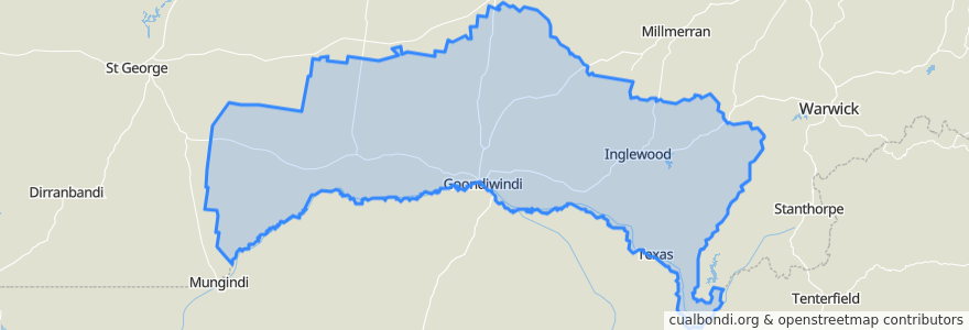 Mapa de ubicacion de Goondiwindi Regional.