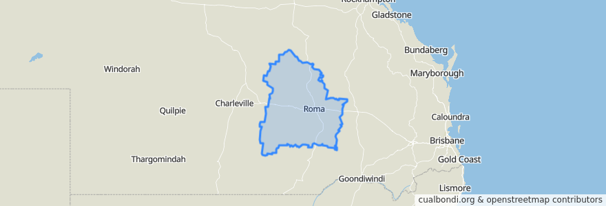 Mapa de ubicacion de Maranoa Regional.