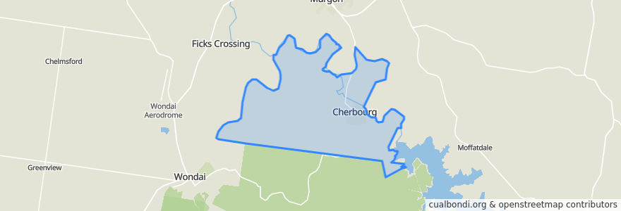 Mapa de ubicacion de Cherbourg Aboriginal Shire.