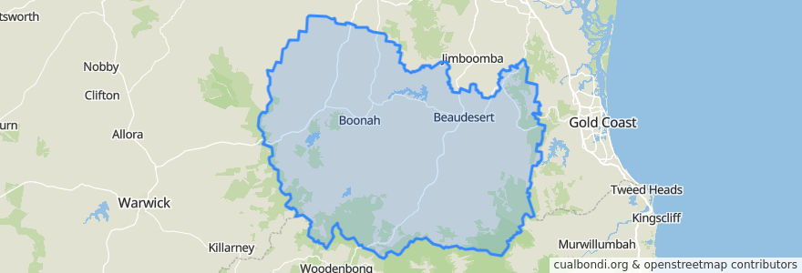 Mapa de ubicacion de Scenic Rim Regional.