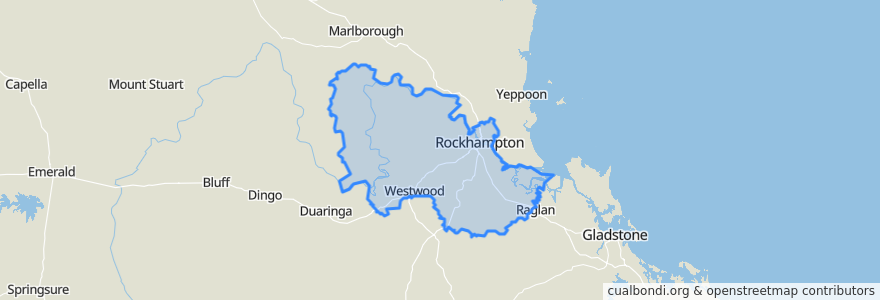 Mapa de ubicacion de Rockhampton Regional.