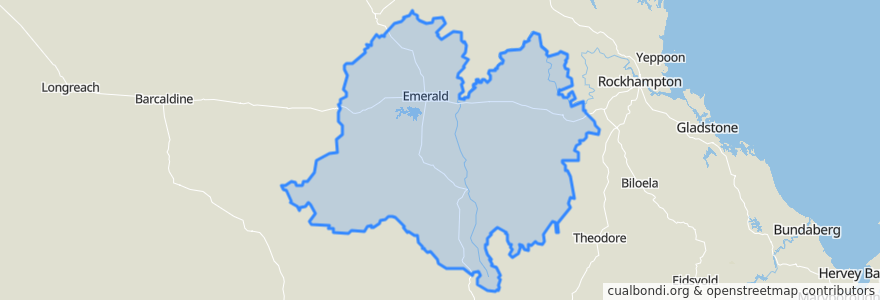 Mapa de ubicacion de Central Highlands Regional.