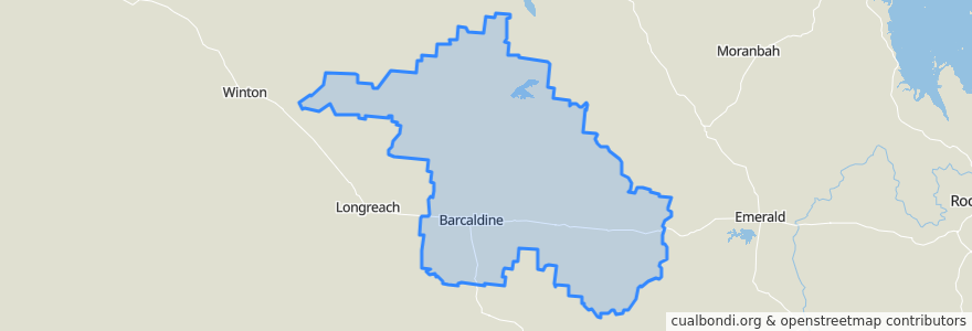 Mapa de ubicacion de Barcaldine Regional.