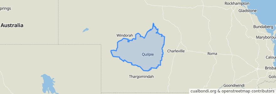 Mapa de ubicacion de Quilpie Shire.