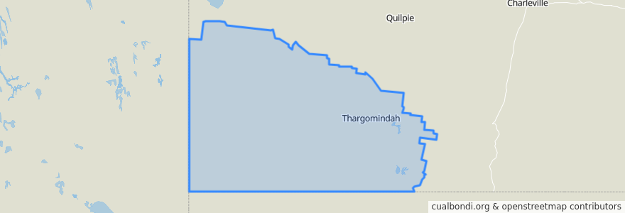 Mapa de ubicacion de Bulloo Shire.