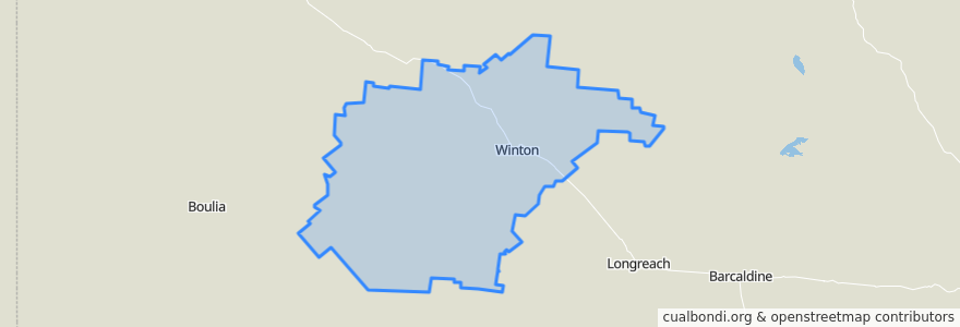 Mapa de ubicacion de Winton Shire.