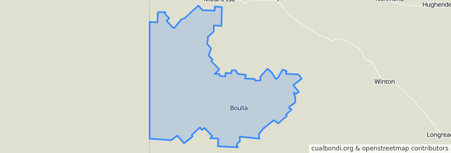 Mapa de ubicacion de Boulia Shire.